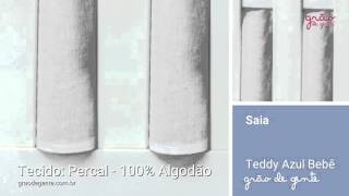 Saia para Berço Teddy Azul | Ref: 50425