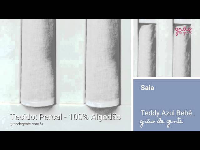Saia para Berço Teddy Azul | Ref: 50425
