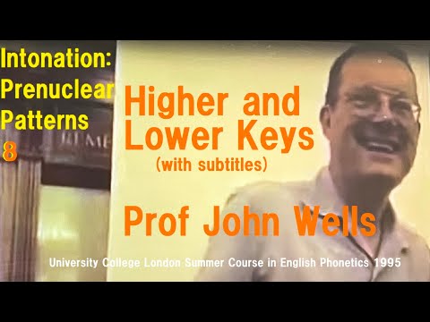 Prof John Wells_'Intonation: Prenuclear Patterns'_8_'Higher and Lower Keys'_UCL Summer Course 1995