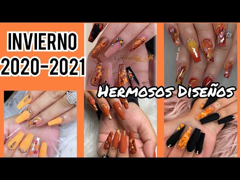 DISEÑOS DE UÑAS OTOÑO/INVIERNO 2021🍁FALL NAIL2021 #NAIL2021-2022 Orangenailsfall