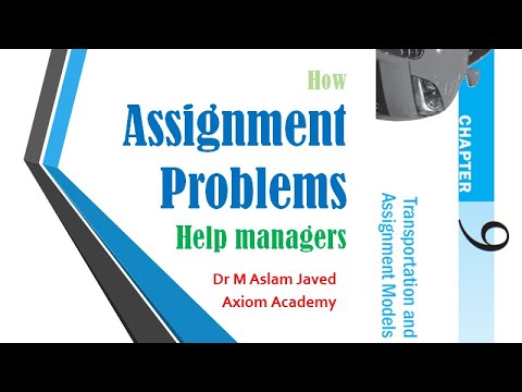 Assignment Problems Minimization (Balanced models) Lec 1