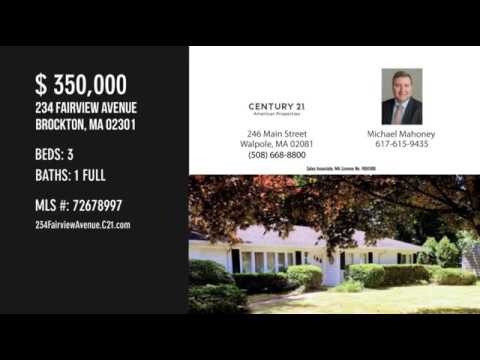 Home for Sale 234 Fairview Avenue in Brockton, MA Officially by Realtor Michael Mahoney Century 21