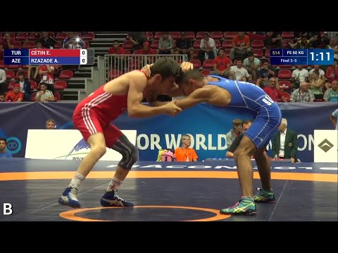 BRONZE FS - 50 kg: A. RZAZADE (AZE) df. E. CETIN (TUR), 2-0