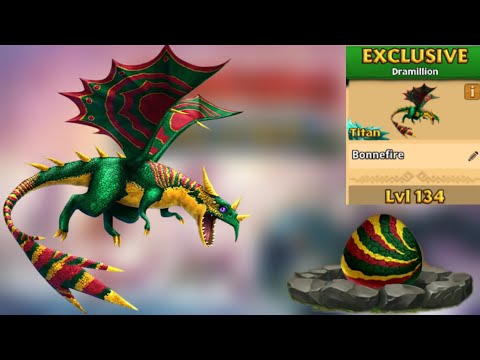 Gauntlet Prize "Bonnefire" Max Lvl 134 Titan Mode - New Exclusive Dramillion - Dragons:Rise of Berk