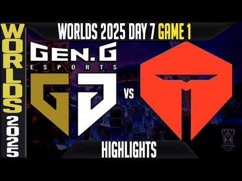 GEN vs TES Highlights Game 1 | Worlds 2025 Day 7 Swiss Stage | GenG vs TOP Esports G1