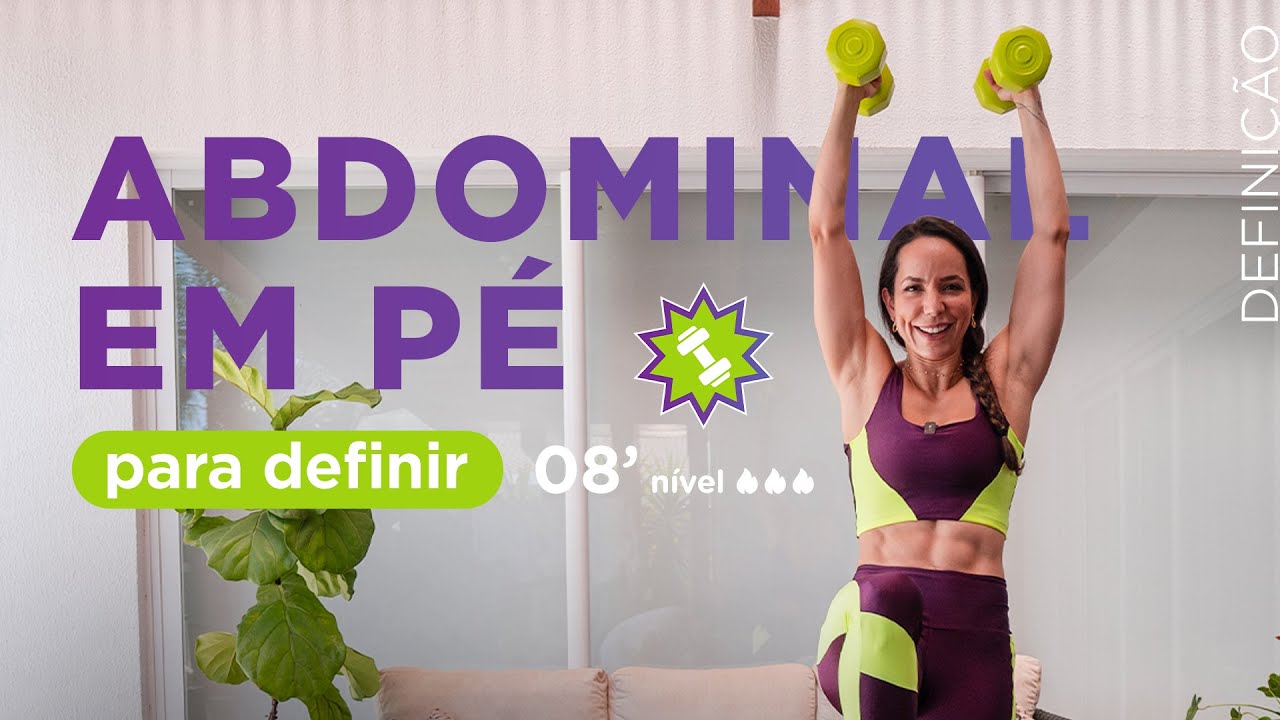 Definindo a barriga com exercícios somente em pé - em casa - Carol Borba