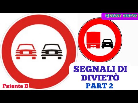 SEGNALI DI DIVIETO PT.2 PATENTE B THEORY