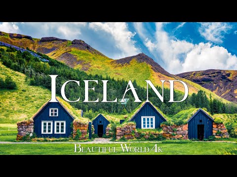 Iceland 4K – Peaceful Meadows and Towering Waterfalls of the North – Relaxing Music