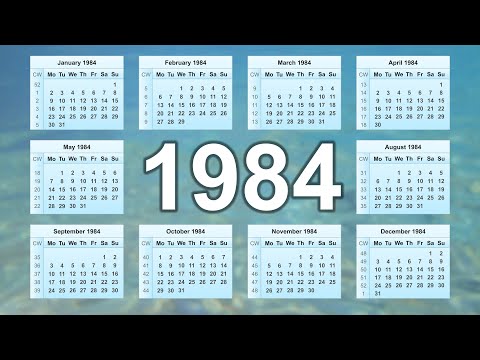 Vídeo: Calendário 1984: Datas, dias da semana e feriados