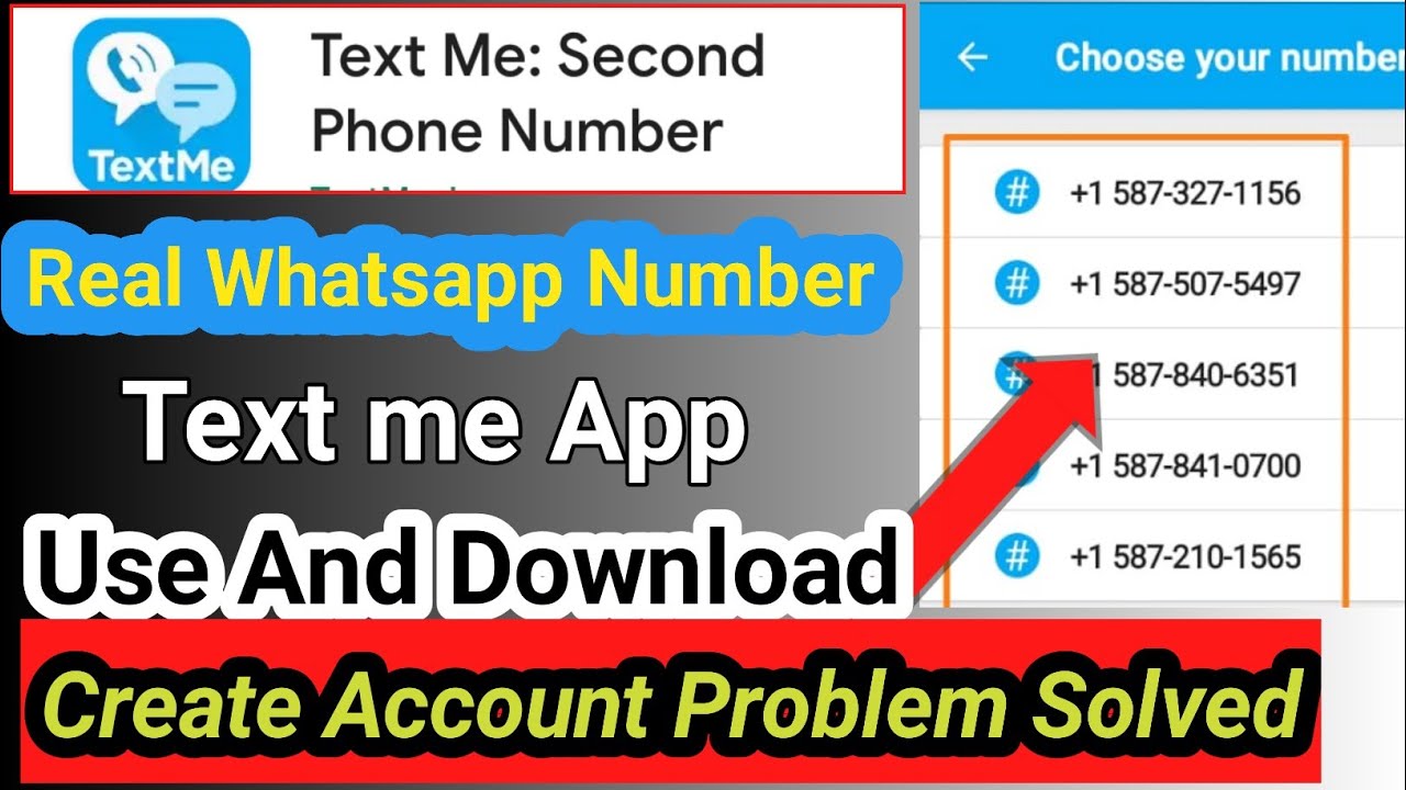 Textme free number whatsapp | text me | text me up free call & text |
