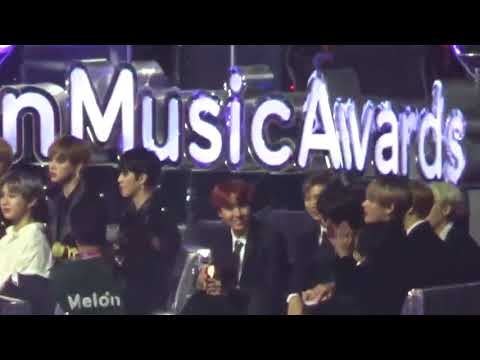 #3Fancam HD WANNA ONE, BTS reaction to JBJ   FANTASY in MMA 2017 @MMA