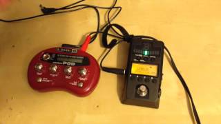 Video thumbnail for Line 6 Pocket Pod vs. Korg Pandora Stomp by James Low