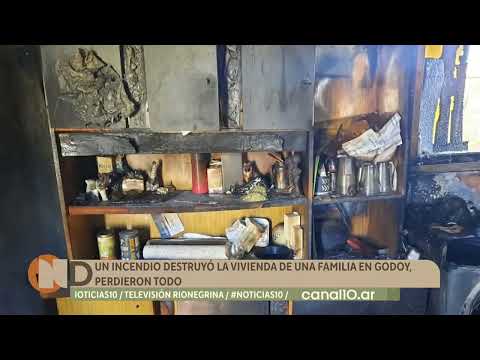 Un incendio destruyó la vivienda de una familia en Godoy, perdieron todo