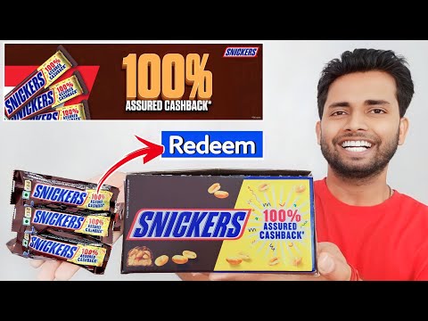 Snickers 100% Assured Cashback Redeem New Offer 2024 | Snickers Chocolate 100% Cashback Withdraw