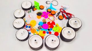 Unboxing DC motor kit /science project kit / amazing gear kit / wheels, DC motors, type of gears,
