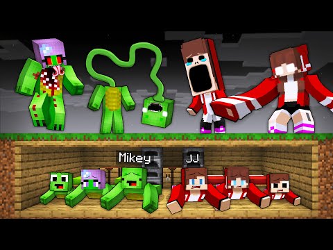 JJ and Mikey Family Secret Bunker vs SCARY TAPES FAMILY MIKEY AND JJ BATTLE! - Minecraft (Maizen)
