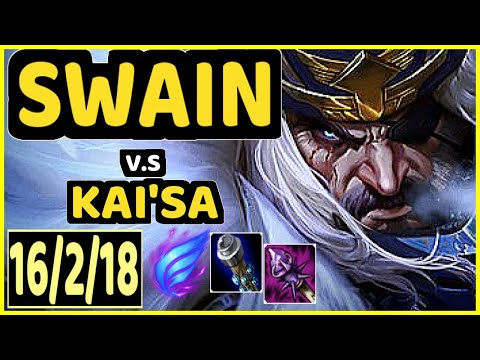 ATTILA (SWAIN) vs KAI'SA - 16/2/18 KDA BOTTOM ADC GAMEPLAY - EUW Ranked GRANDMASTER