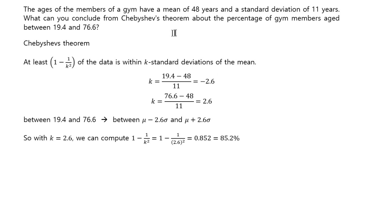 Chebyshev theorem word problem