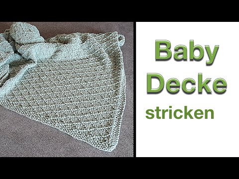 Knitting a baby blanket in a diamond pattern