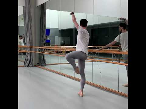 Male Ballet Dancer Practicing
