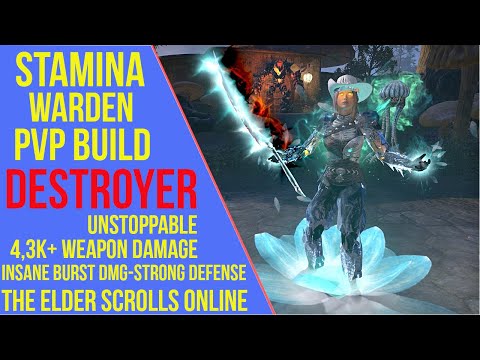 ESO Stamina Warden PVP Build & Gameplay - Destroyer - PVP Guide (Greymoor)