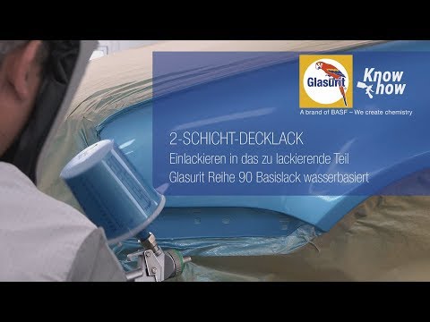 Glasurit Reihe 90 2-Schicht-Decklack Einlackieren in das zu lackierende Teil (Deutsch)