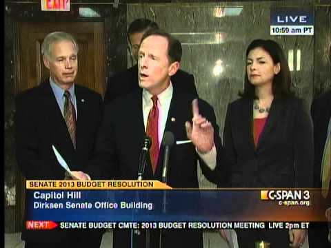 Sen. Toomey on today's Budget Committee hearing, his FY 2013 budget resolution
