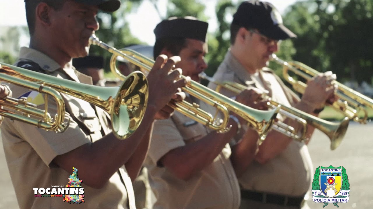 Apresentação da Banda de Música da PMTO no pátio do QCG em Palmas