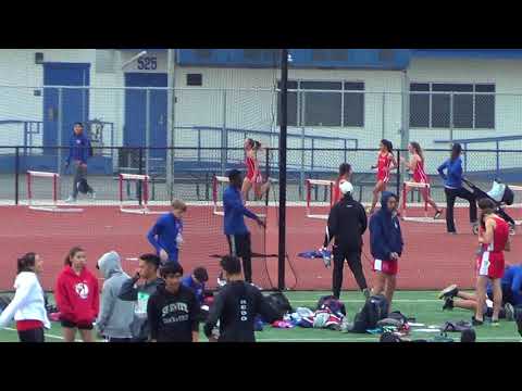 FSG 300m Hurdles vs Servite & Rosary 3-7-18 - Los Alamitos Girls