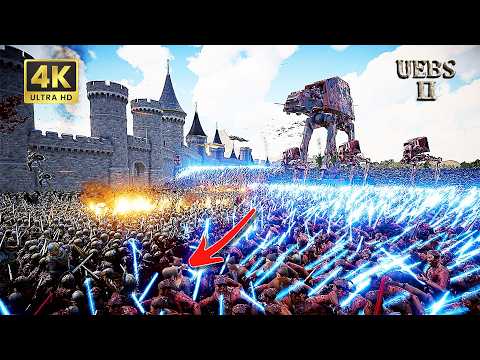 CAN DARTH VADER, JEDI, CLONE TROOPERS & MANDALORIANS 32,000 DEFEAT 5,300,000 MEDIEVAL ARMY | UEBS 2