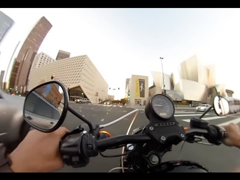 360 Virtual Reality Motorcycle Ride - Downtown Los Angeles (Broad Museum and Disney Hall) Video