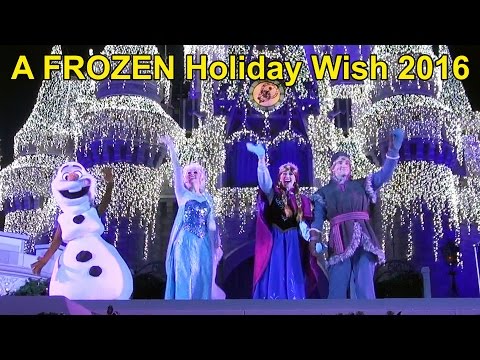 A Frozen Holiday Wish at Magic Kingdom FRONT ROW - Lighting of Cinderella Castle w/Anna & Elsa, Olaf