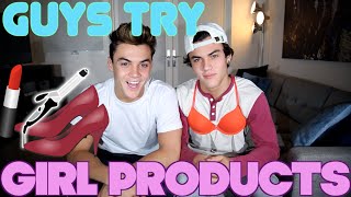 GUYS try GIRL PRODUCTS // Dolan Twins