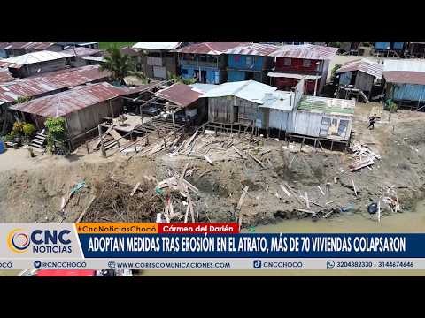 Emergencia en Carmen del Darién, alrededor de 100 casas colapsaron por erosión del rio Atrato