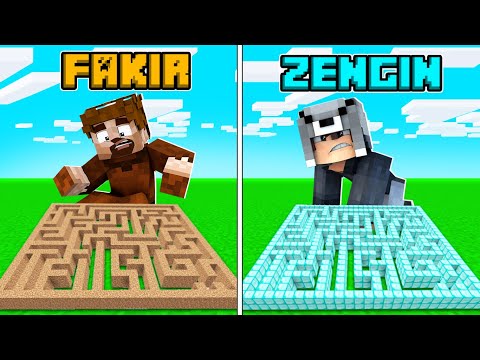 FAKİR EN KÜÇÜK LABİRENT VS ZENGİN EN KÜÇÜK LABİRENT! 😱 - Minecraft