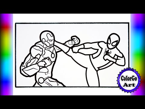 Spiderman  vs Ironman Coloring, Colored superheroes, Egzod, Markers, EMM - Game Over [NCS Release]