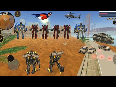 Vegas Crime Simulator (Transformer Fight Red Car Robot) Dual Transformers Fight Red Car Robot - HD