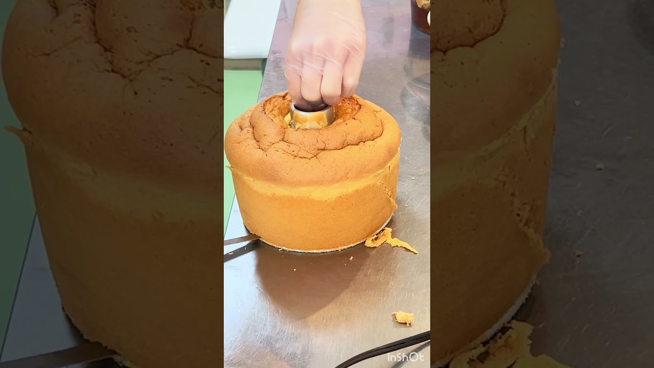 キャラメルシフォン焼印 #cake #chiffoncake #シフォンケーキ