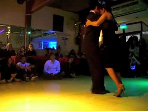  Maria Ines Bogado  and  Sebastian Jimenez  are  dancing  to  the  vals  "  Dichas Que Vivi  "