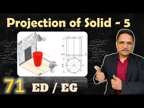 Projection of Solid 5 Single stage Cylinder Engineering Drawing Projection