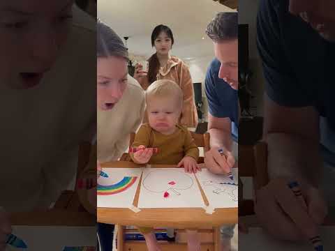 Baby Was NOT Happy… Until Daddy Brought THIS! 😂🖍️ #familyfun #cutebaby