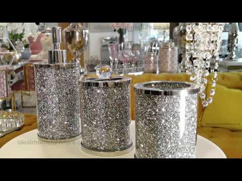 Crushed Diamond Glass Glitter Bathroom Set