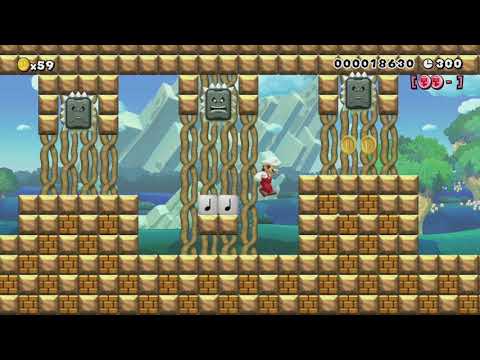 WORLD 9-7　～さばくにねむる ドッスンテンプル～ by シュン - Super Mario Maker - No Commentary 1bs