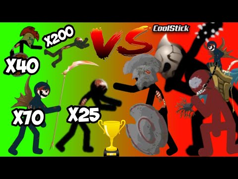 All Zombies Team Vs All Giant Bosses Team | Points Tournament | Stick War Legacy | CoolStick