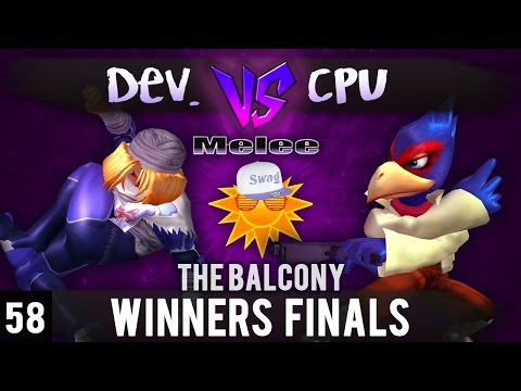 Melee @ The Balcony 58 - Winners Finals ft. Devastation (Sheik) vs. CPU (Falco)