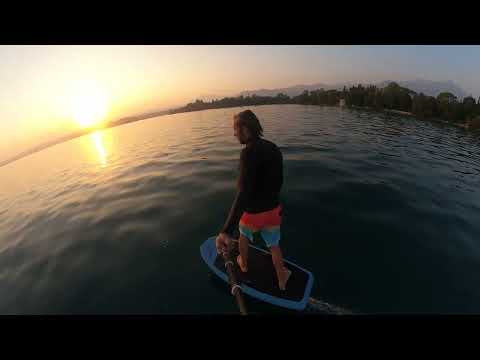 efoil, lago di garda, isola del garda, sunset, gopro, yourwave