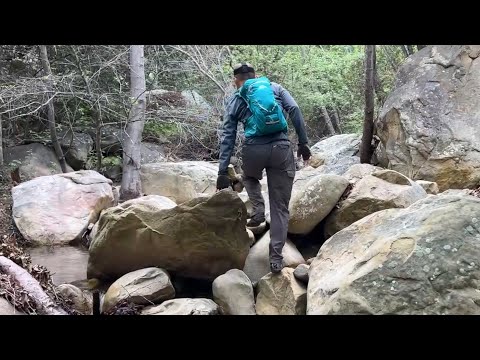 Santa Barbara’s Beautiful Rattlesnake Canyon Creek  |  flowing creek, waterfall & swimhole  [4K]