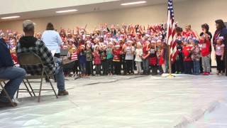 MGES Kindergarten Classes singing "You're A Grand Old Flag" during the Veteran's Day Celebration