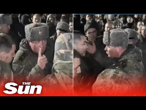 Mutinying Russian conscripts surround general and shout 'Shame on you'