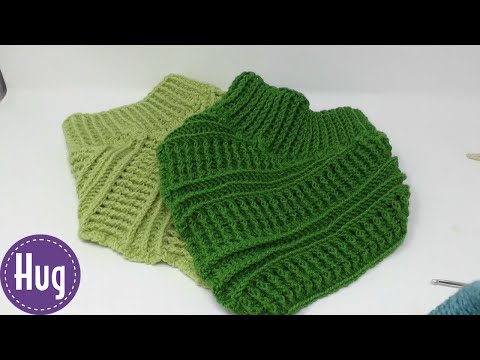 Turtleneck Patent-Ribs Crocheted Version - Woolly Hugs CHARITY